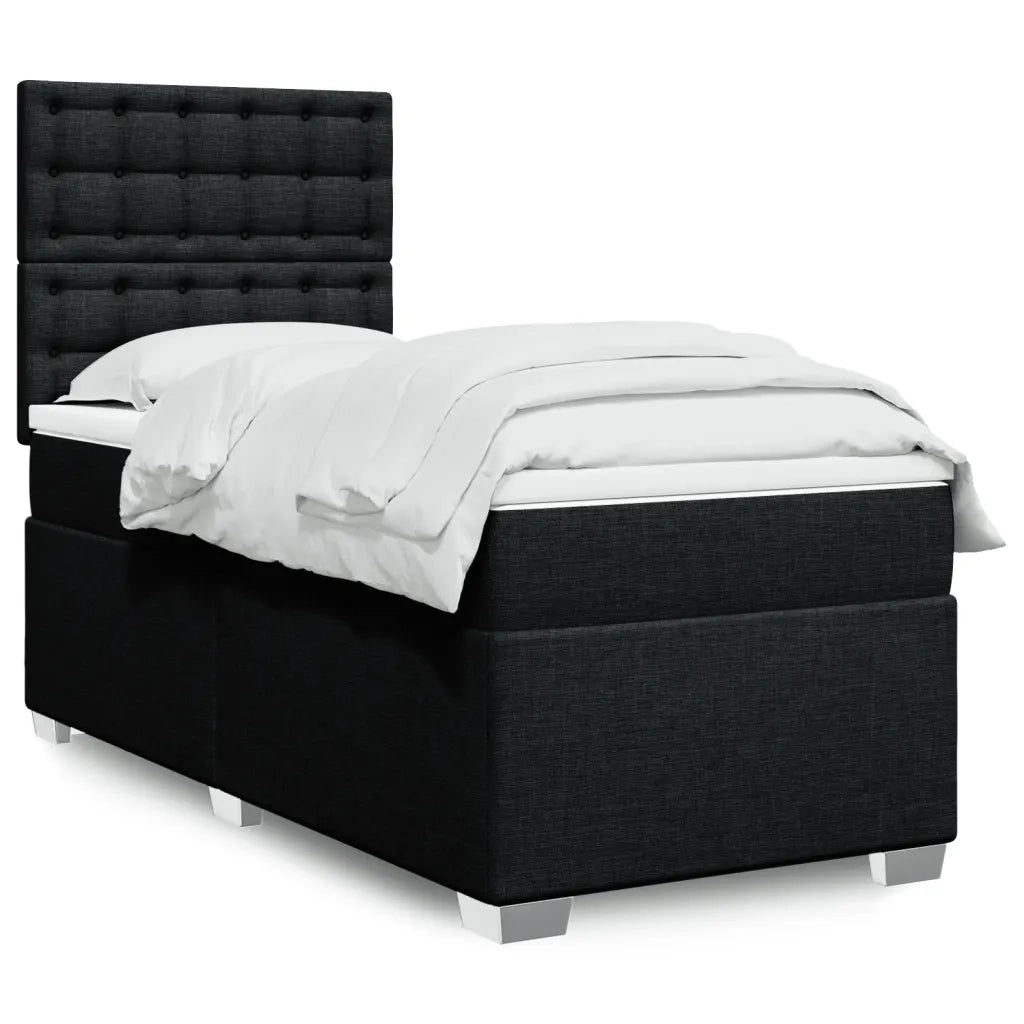 Giroletto a Molle con Materasso Nero 90x200 cm in Tessuto 3292687