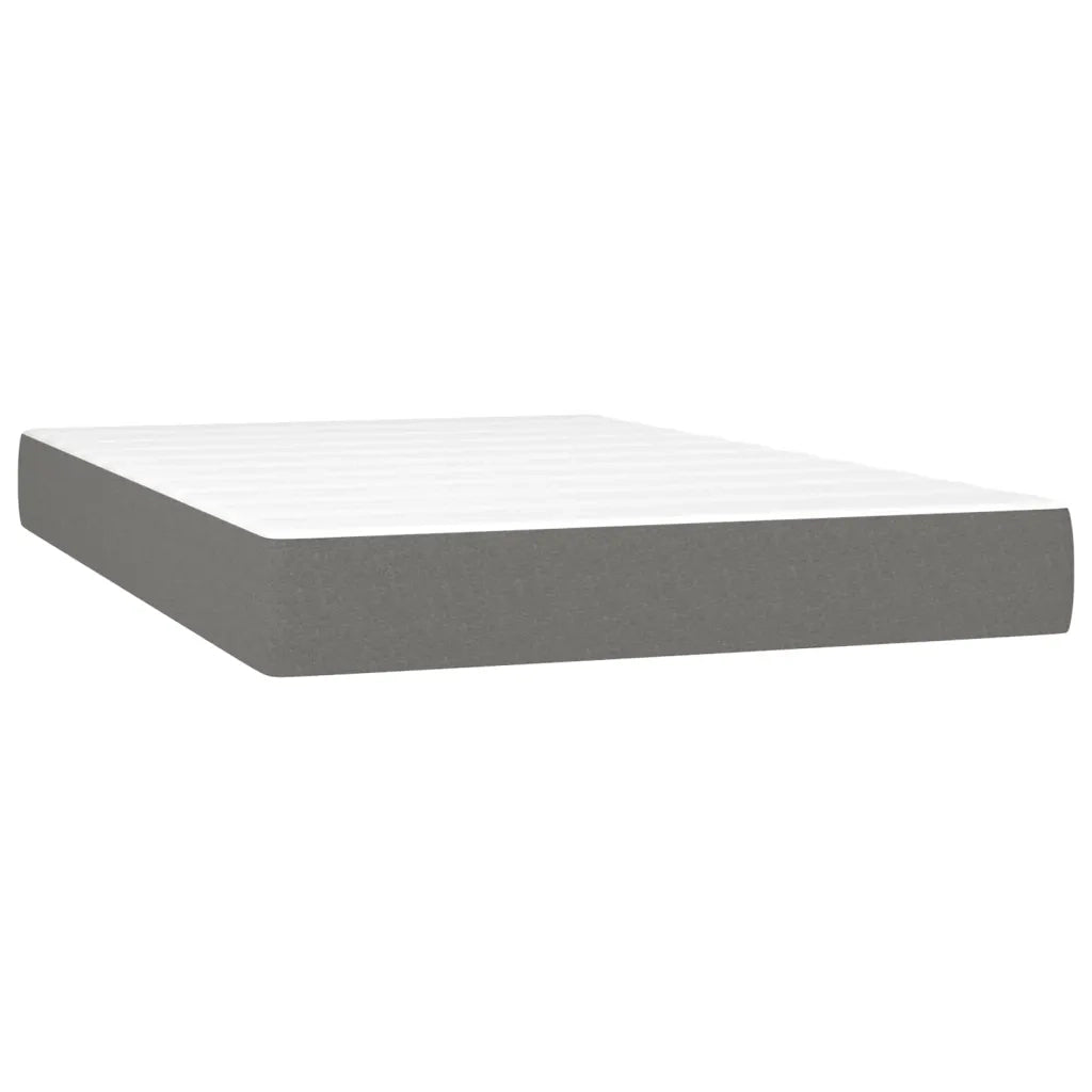 Letto a Molle Materasso e LED Grigio Scuro 120x200cm in Tessuto 3135022