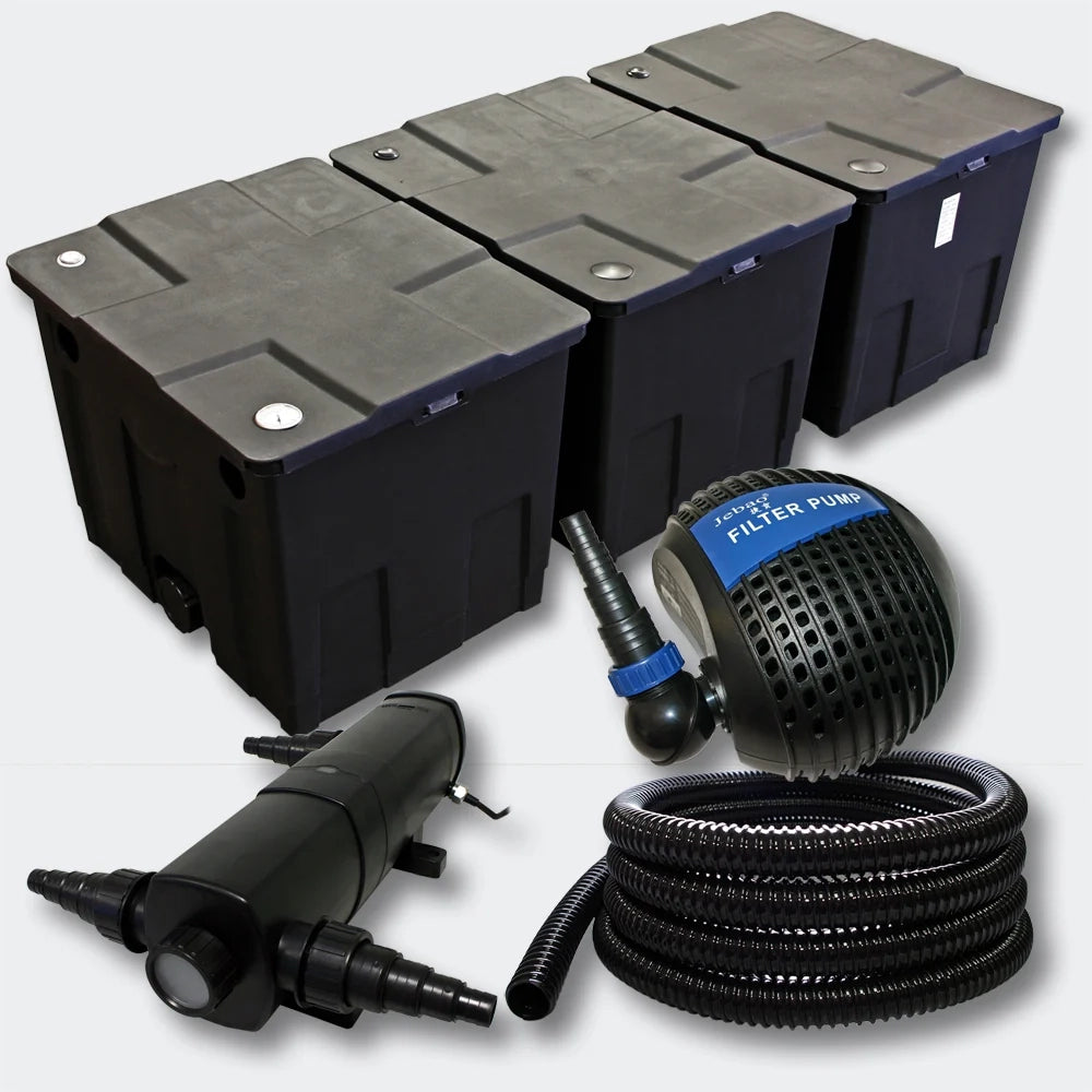 Kit: pompa sterilizzatrice UVC da 24 Watt per filtrazione laghetto da 90000 l tubo flessibile 4216459