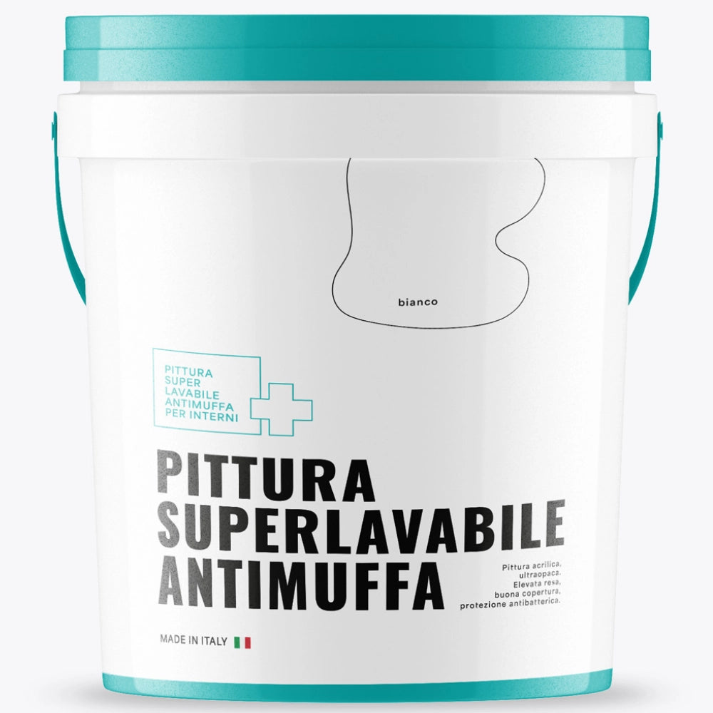 Pittura acrilica ultra opaca super lavabile antimuffa protezione antibatterica *** formato 2.5 lt, confezione 1