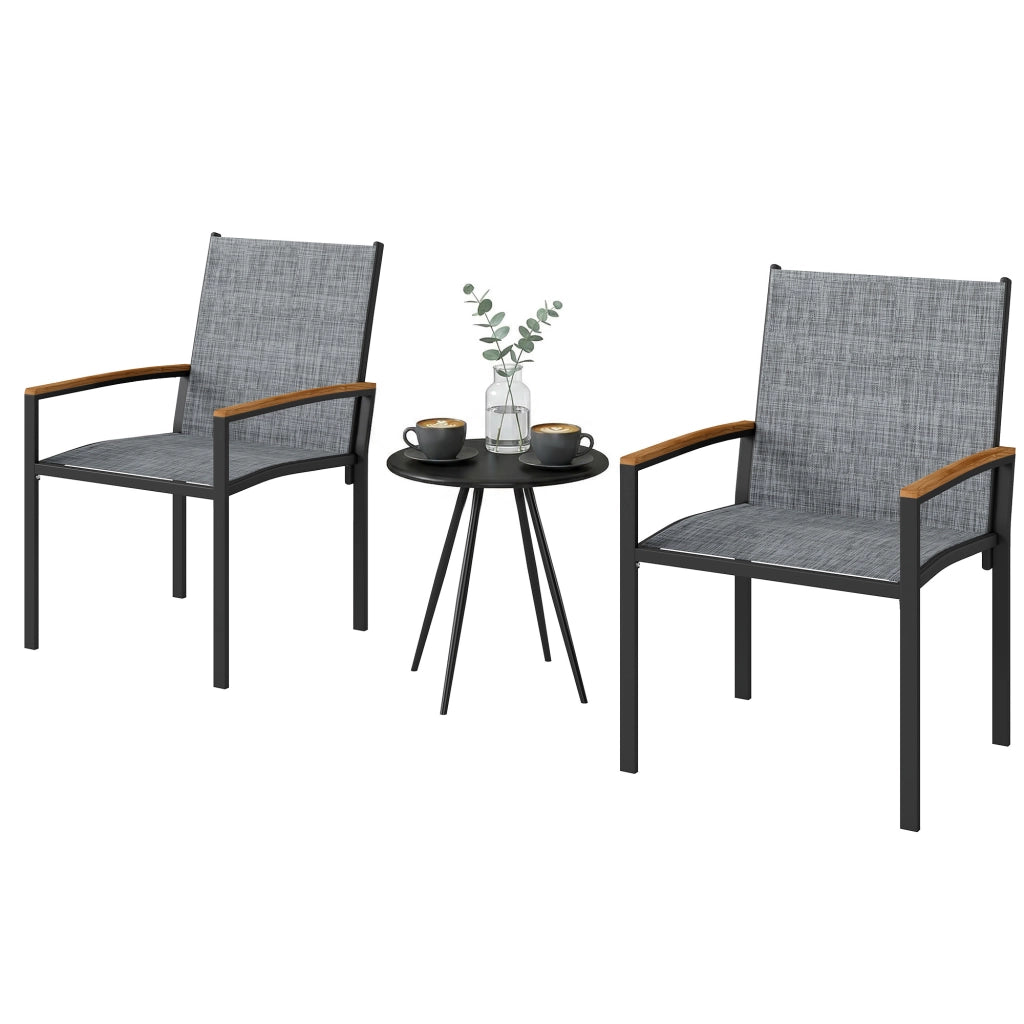 Set Bistr¨° 3 Pezzi ¨C zephmum ¨C Grigio, Rete e Metallo