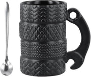 Tazza per caffè 3D stampata - Ceramica - Grande capacità 500 ml - Inclusa cucchiaio - Resistente a microonde e lavastoviglie - Per appassionati di auto - Moka per caffè