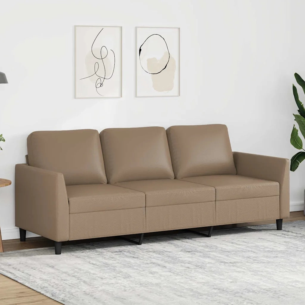 Divano a 3 Posti Cappuccino 180 cm in Similpelle 359342