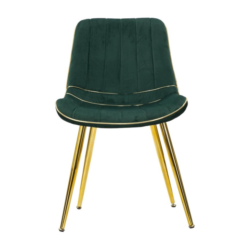 Sedia Paris verde e gold in tessuto con gambe dorate – set 2 pezzi