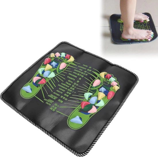 Piedi Massage Mat con Pietra di Gomma - Riduzione del Dolore al Piede e alla Gamba - Pad di Massaggio per Riflessologia e Punti di Acupressione.