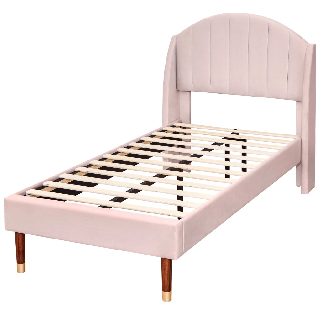letto imbottito velluto rosa 90 x 200 cm