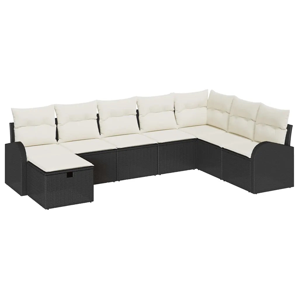 Set di divani con cuscino Nero e crema polyrattan 3359126