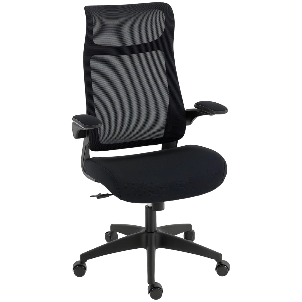 Sedia da ufficio ergonomica con schienale in rete e braccioli 3D ¨C zephmum ¨C Nero