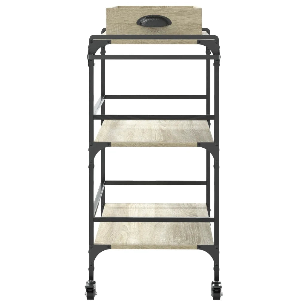 Carrello Cucina-Scaffale per Cucina Rovere Sonoma 81,5x41x92,5 cm Legno Multistrato