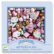 Set perle di legno Arcobaleno per collana,400 perle con filo,Djeco,Eta 5-10 anni