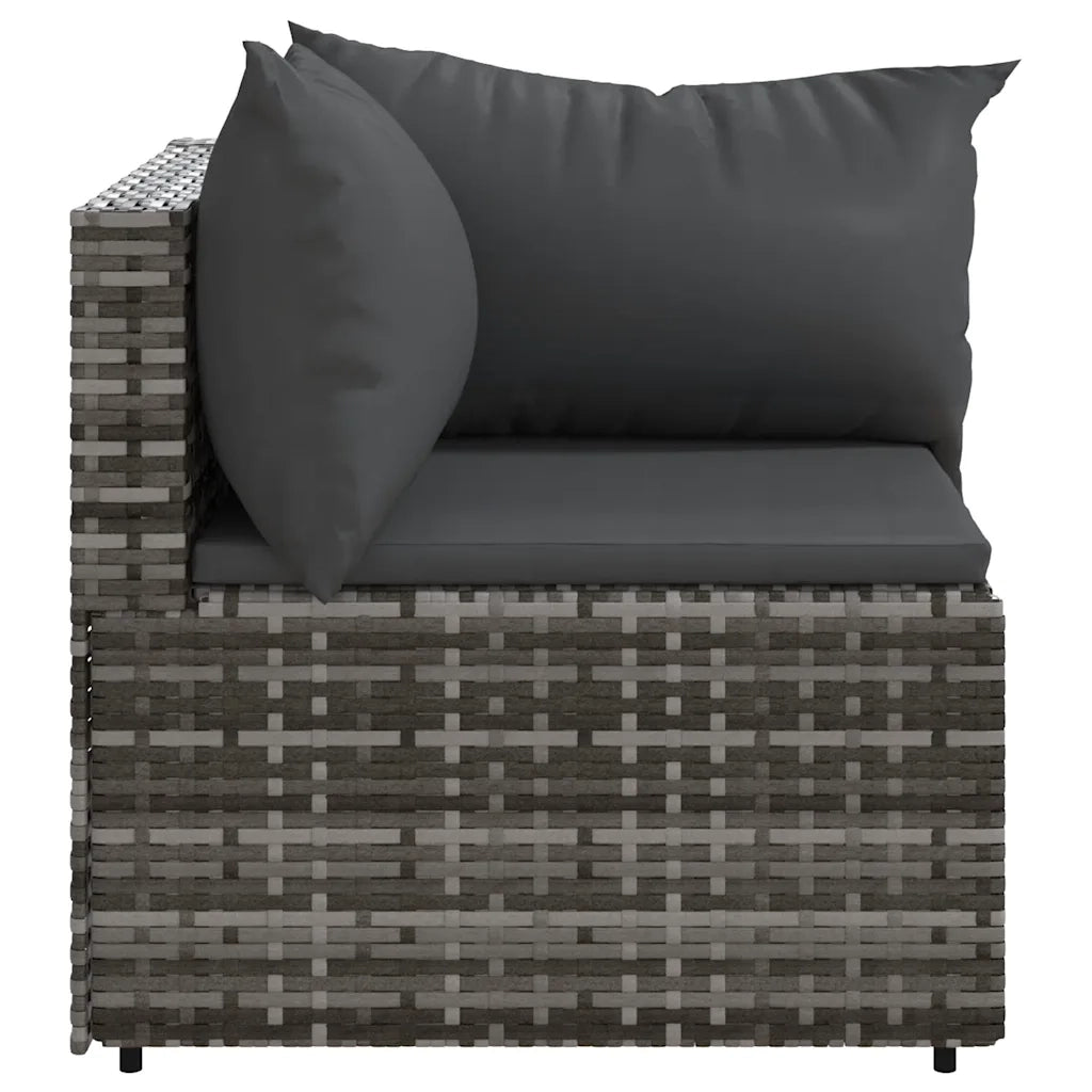 Divani Angolari da Giardino con Cuscini 2pz Polyrattan Grigio 319762