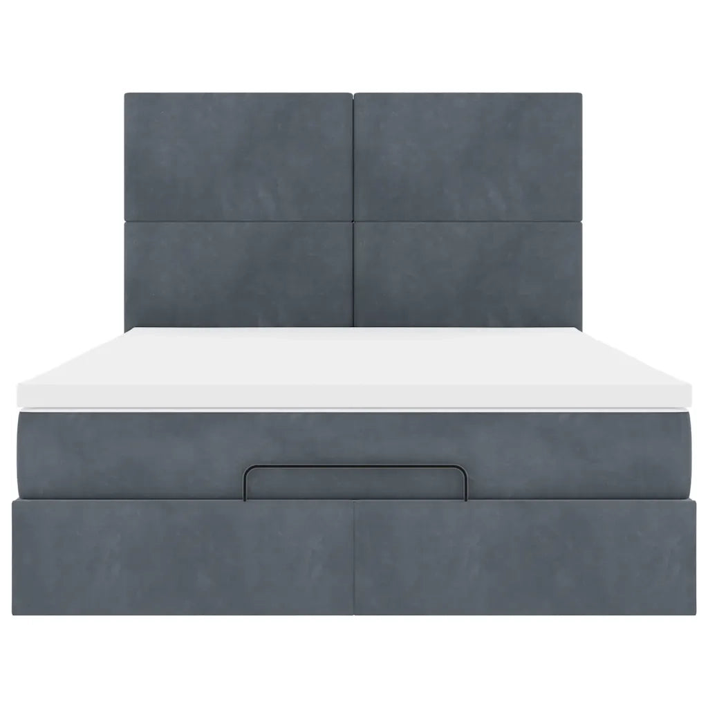 Struttura Letto Pouf con Materassi 140x190 cm Velluto 3314247