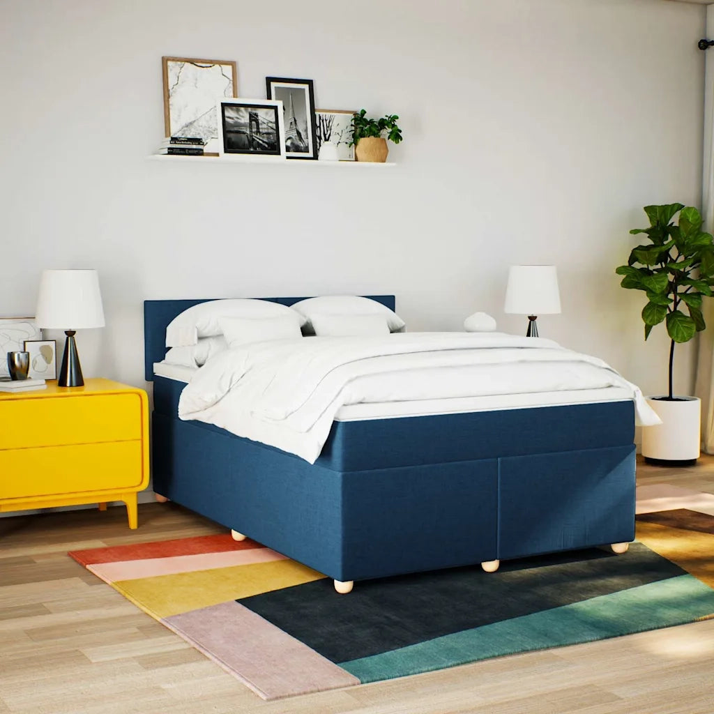 Giroletto a Molle con Materasso Blu 140x190 cm in Tessuto 3286674