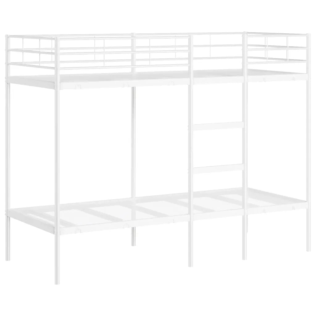 Letto a Castello senza Materasso-Struttura Letto a Castello Bianco 75x190 cm in Acciaio 713400