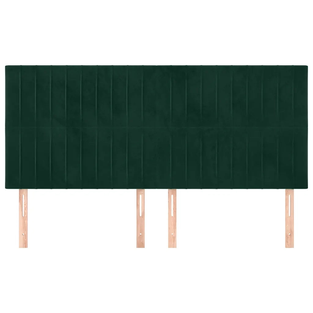 Testiera | Testata Verde Scuro 160x5x118/128 cm Velluto