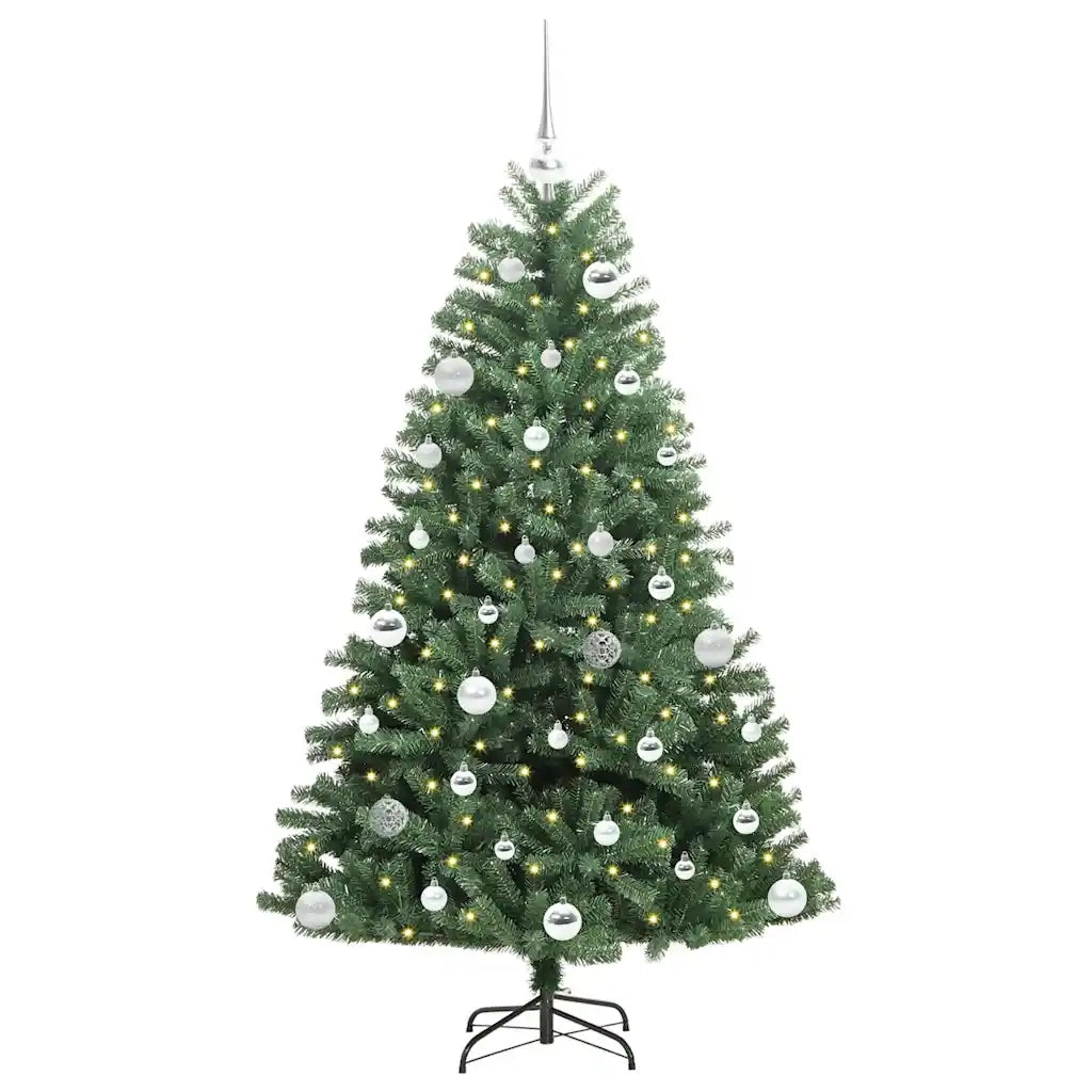 Albero di Natale Artificiale con Rami Pieghevoli Verde 150 cm 3395483