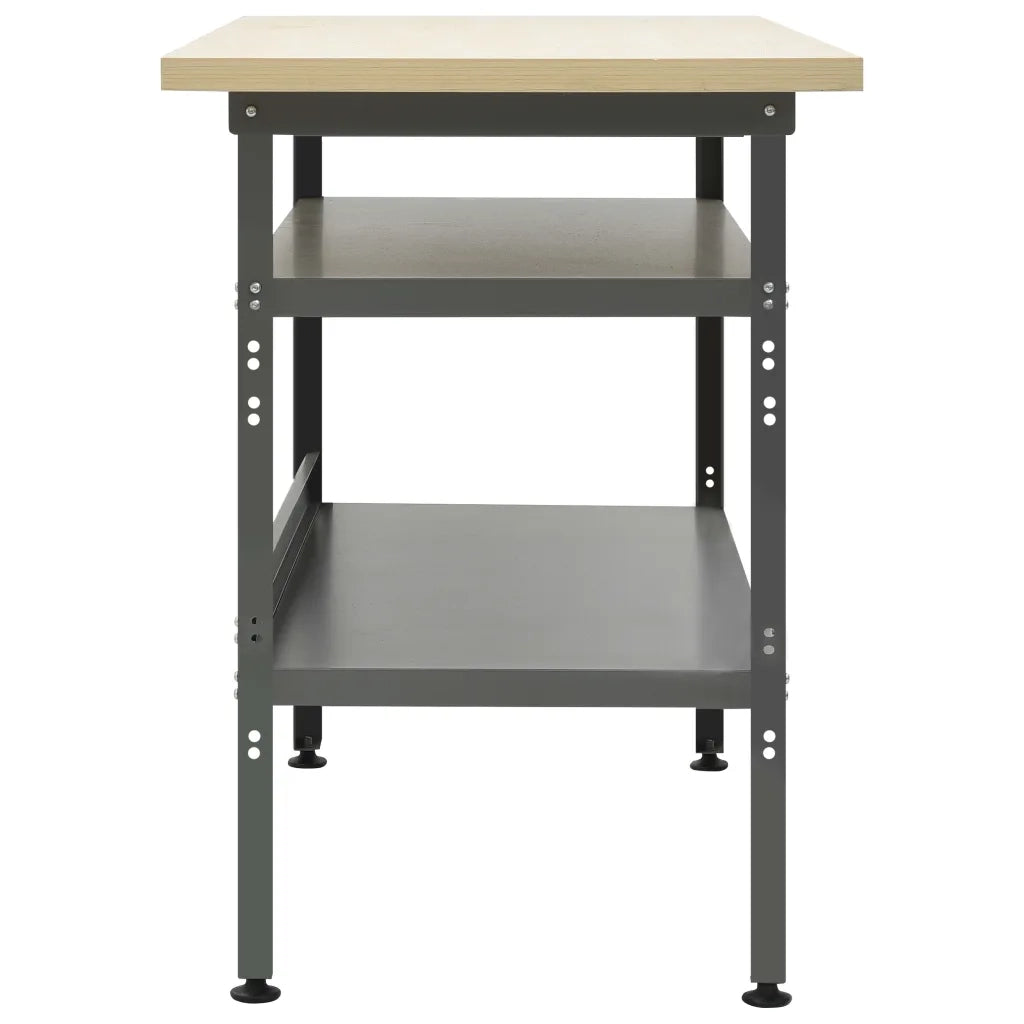 Banco da Lavoro Grigio 120x60x85 cm in Acciaio 145344