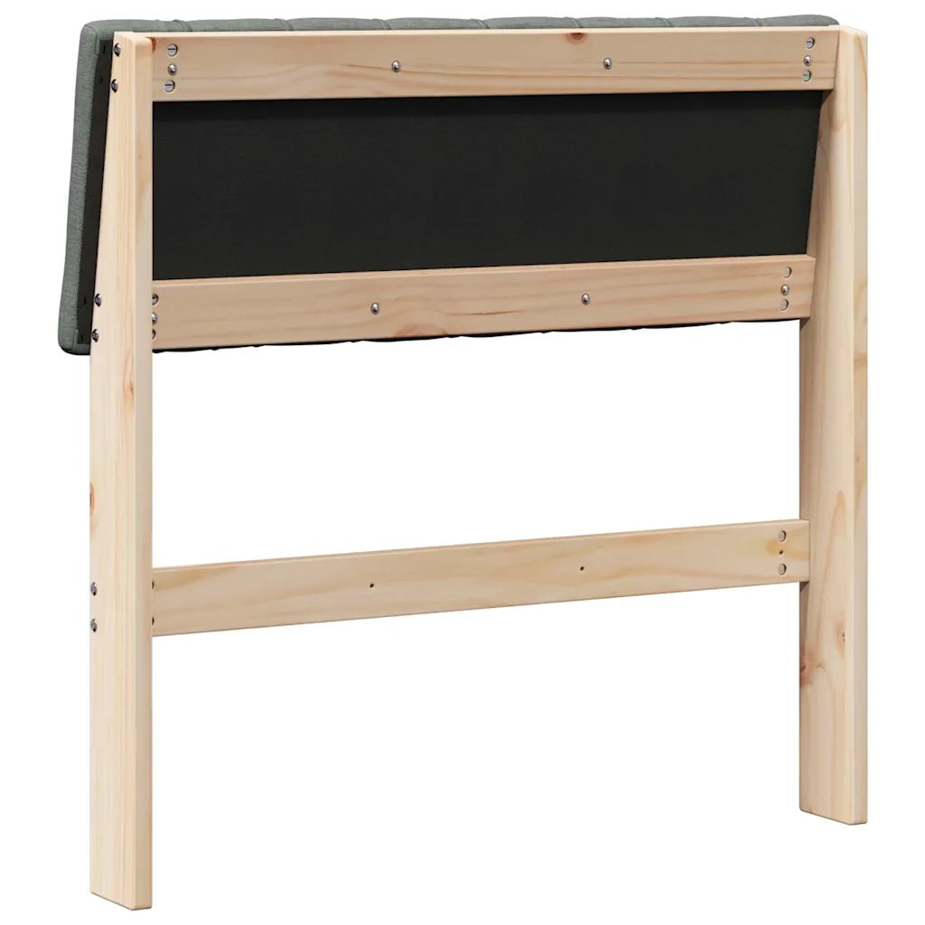 Testiera | Testata imbottita Grigio scuro 80 cm Pino massello