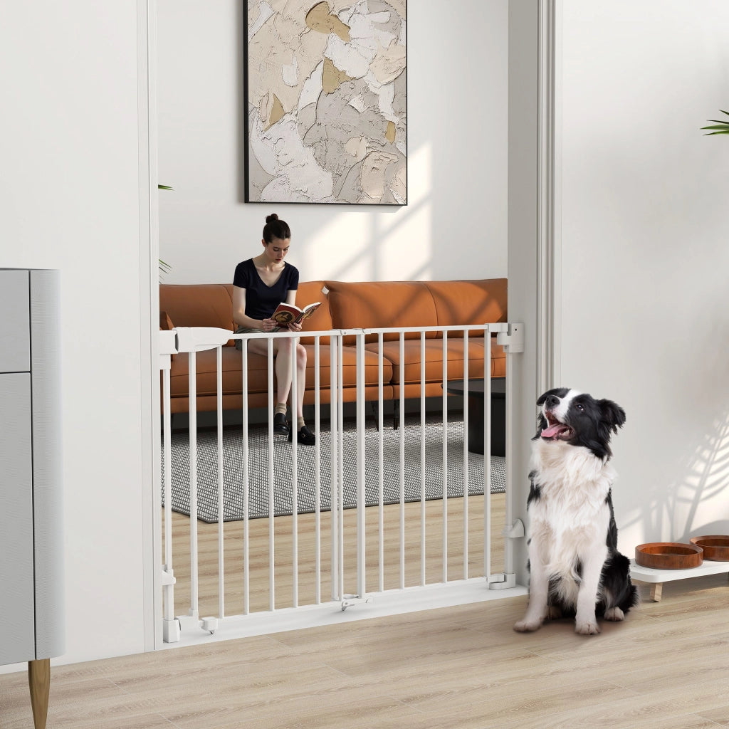 Cancello di sicurezza per cani ¨C Minimal ¨C 74.5-111.5x74.5 cm, bianco