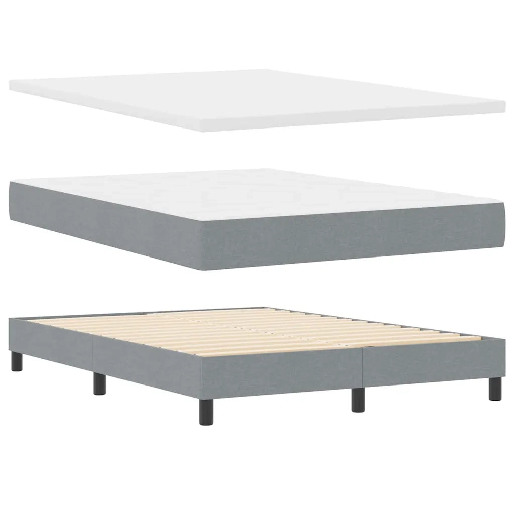 Letto a molle con materasso Grigio chiaro 140 x 200 cm Tessuto 3342135