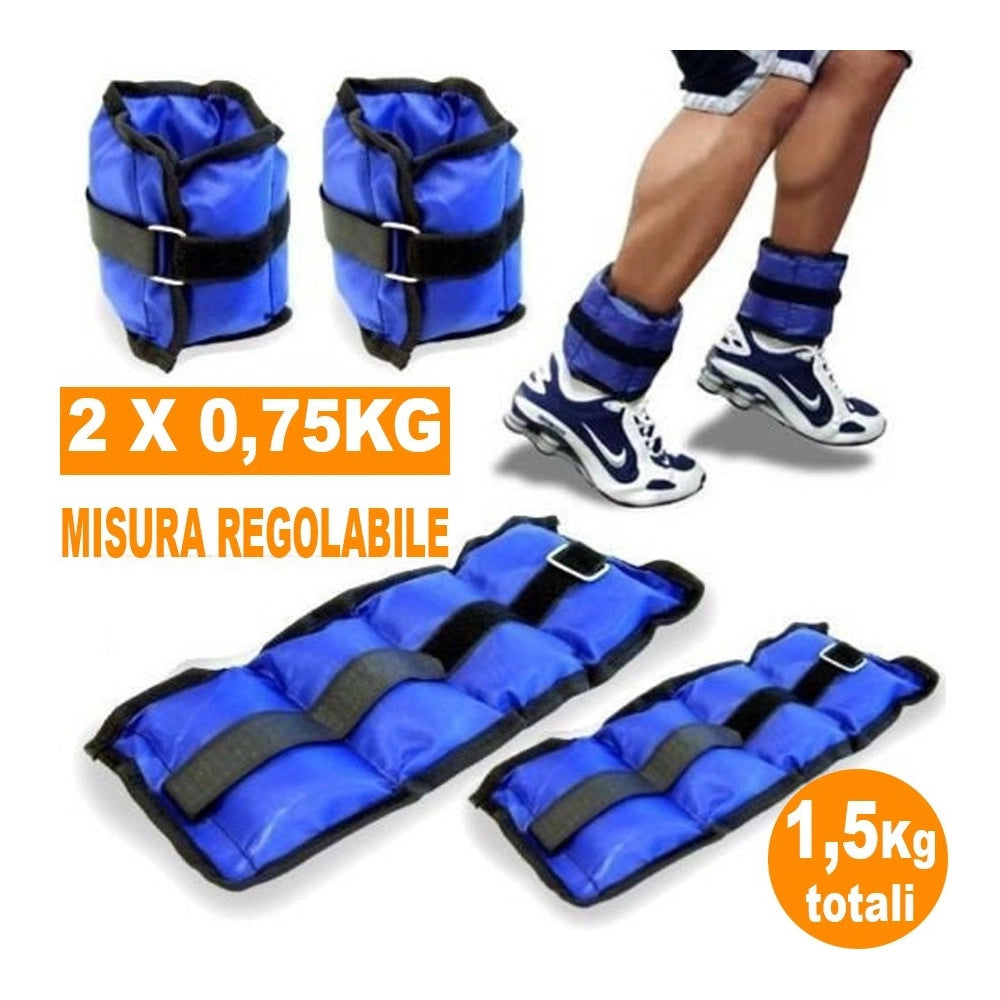 Trade Shop - Pesi Caviglie Polsi Cavigliera Sport Arti Marziali Fitness Cavigliere Peso 1,5kg -