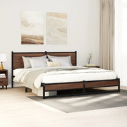 Giroletto senza Materasso in Metallo-Struttura Letto Rovere Marrone 180x200 cm 425319