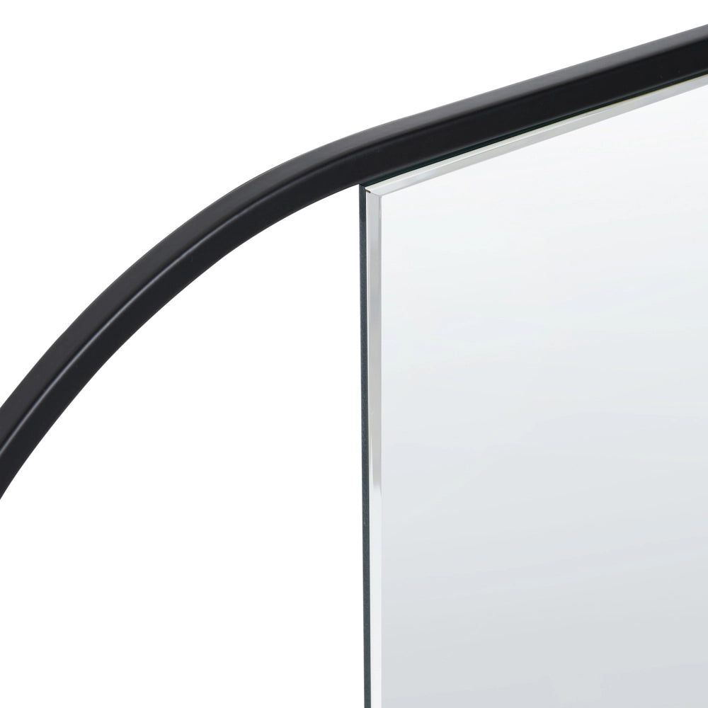 Specchio da parete in metallo nero 40 x 120 cm Specchio decorativo da parete in stile moderno da appendere