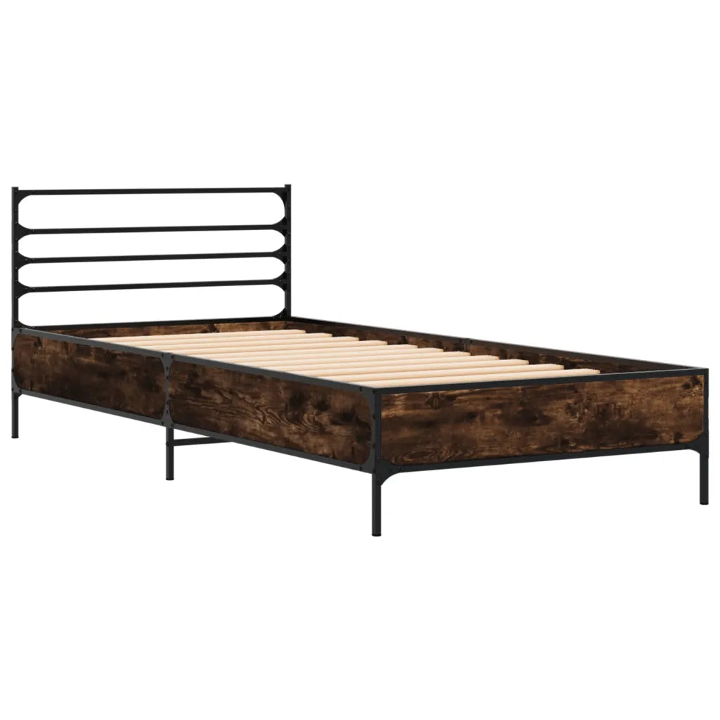 Giroletto Rovere Fumo 90x200 cm in Legno Multistrato e Metallo 845584