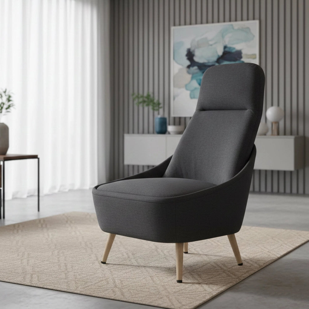 Sedia da ufficio Azzio, Seduta da attesa per ufficio, Poltrona ergonomica, 77x65h100 cm, Antracite