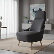 Sedia da ufficio Azzio, Seduta da attesa per ufficio, Poltrona ergonomica, 77x65h100 cm, Antracite