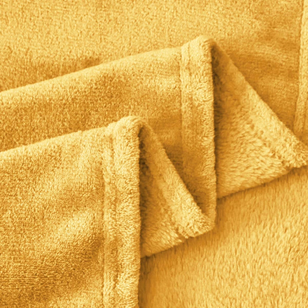Coperta per divano e letto in tessuto 150x200 cm, comoda e calda Giallo Inny