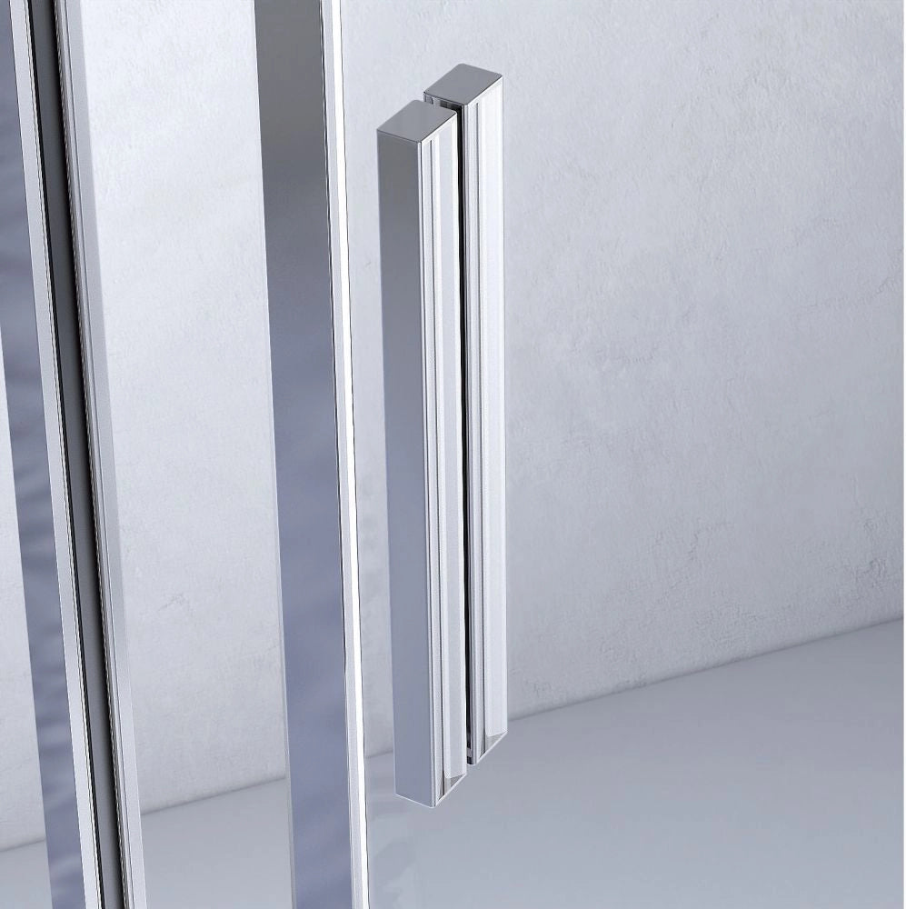Box doccia 2 lati Fisso + Scorrevole Cristallo 8 mm Giava - Nice Soft Close - Misura: 90 x 100 x h190 cm