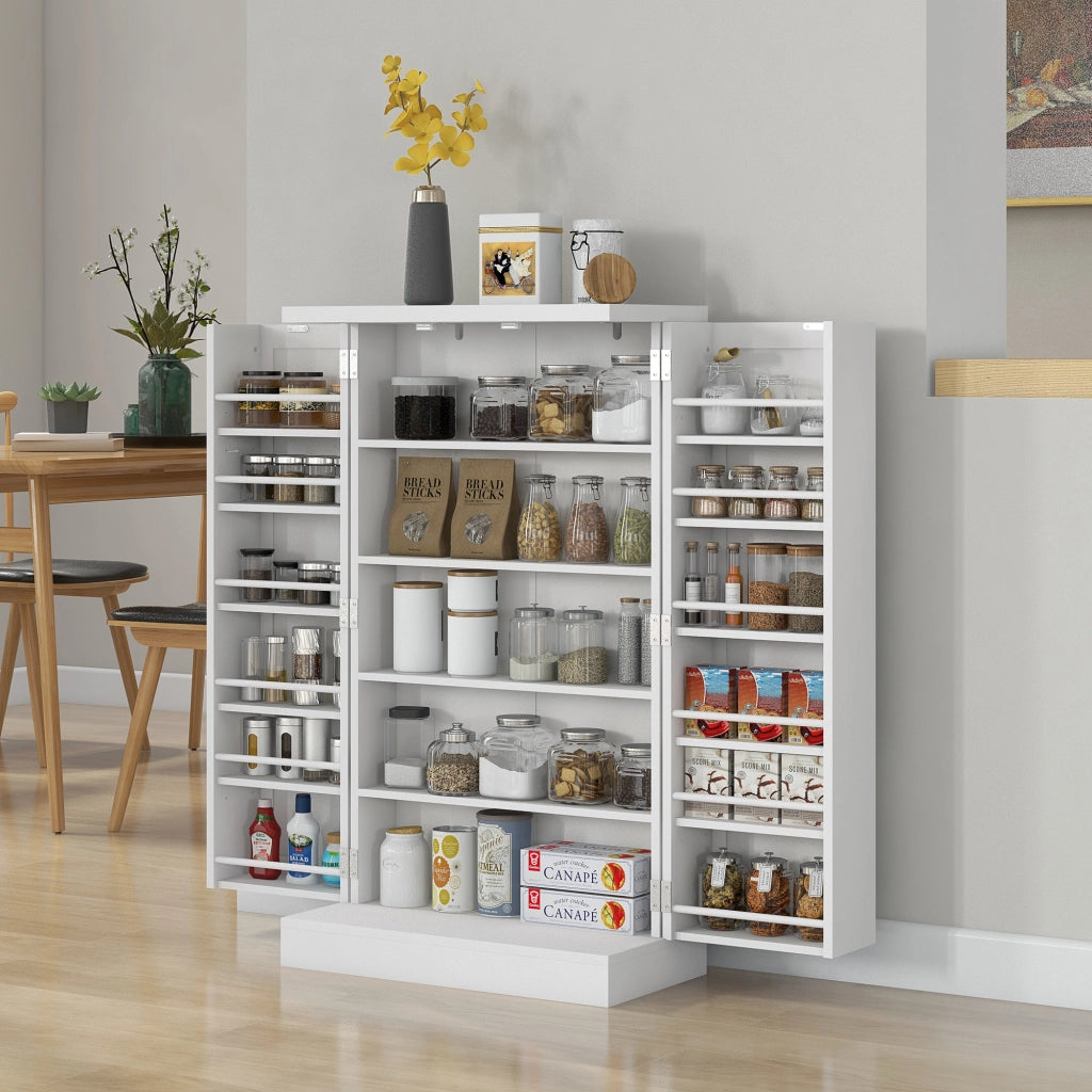 Mobile dispensa cucina con 2 ante 16 ripiani ¨C Xylo ¨C Bianco 60x30x104 cm