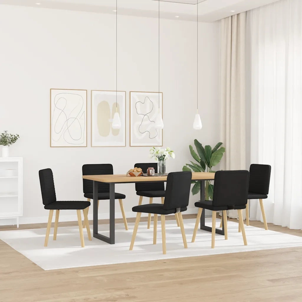 Sedie da Pranzo 6 pz Nere in Tessuto 3315516