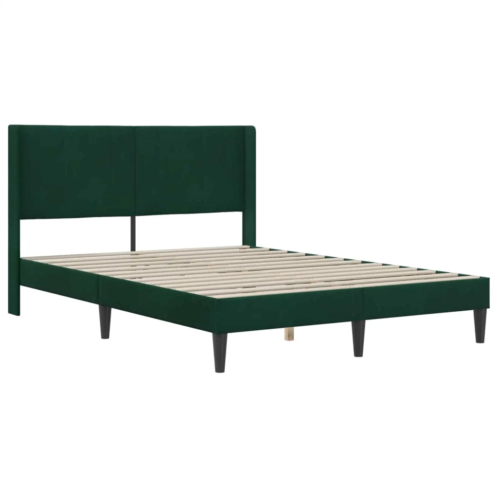 Letto matrimoniale | Letto per adulti | Struttura del letto Verde Scuro 120 x 190 cm Velluto