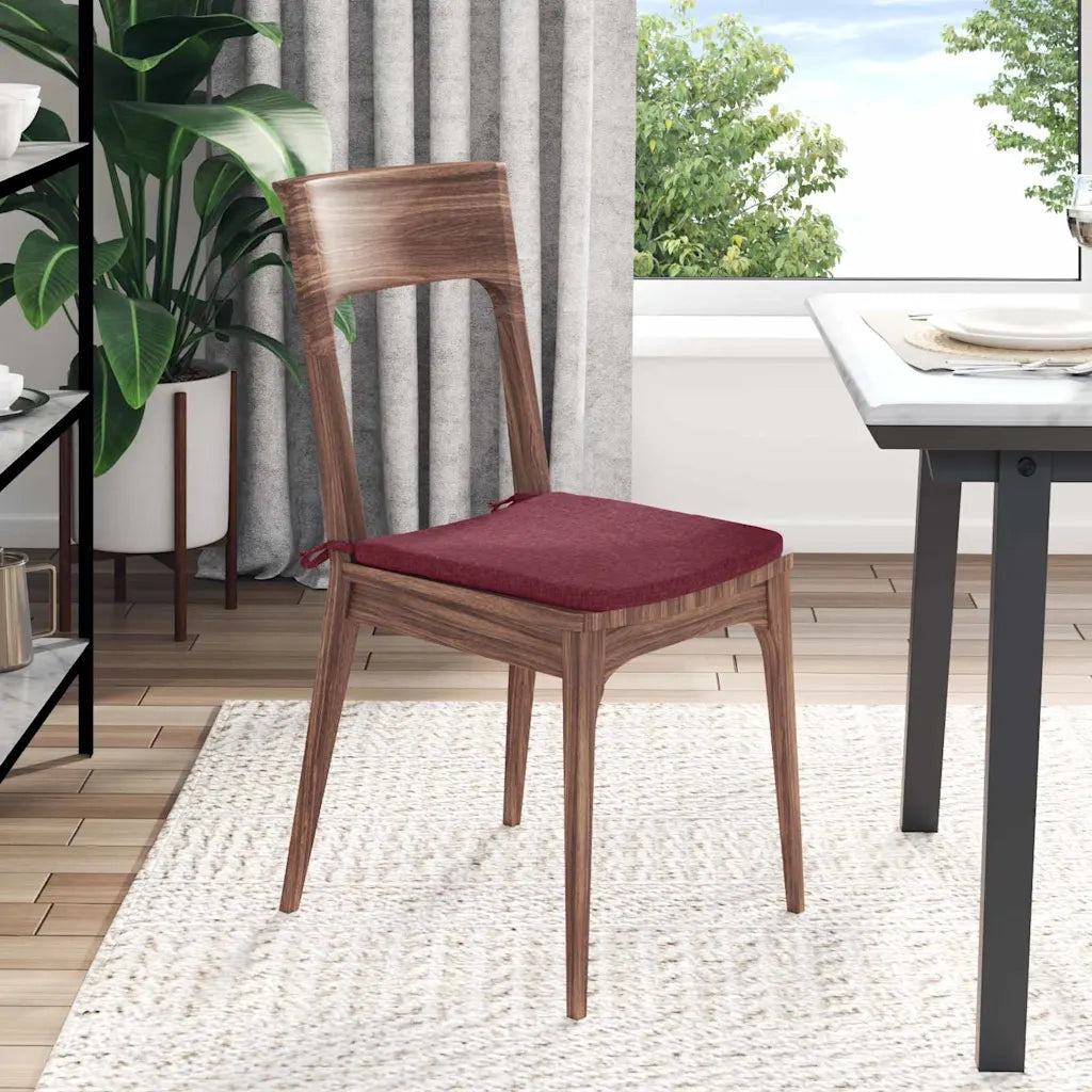 Cuscini per Seduta 4 pcs Rosso Vino 40 x 40 x 3 cm Tessuto 42015192