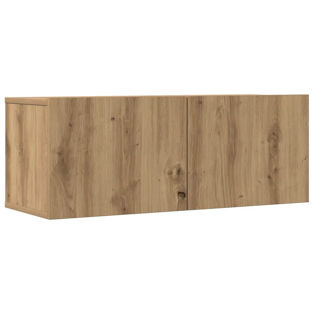 Set Mobile TV 7 pz Montato a Parete Rovere in Legno Multistrato 3329212