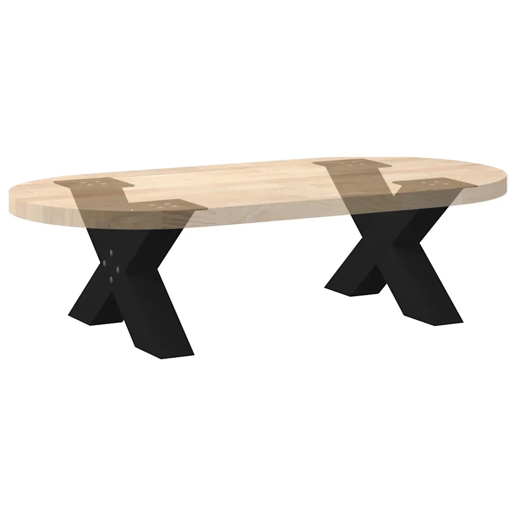 Gambe per Tavolino da Caff¨¨ a X 2 pz | Piede del tavolo Nere 50x(30-31) cm Acciaio