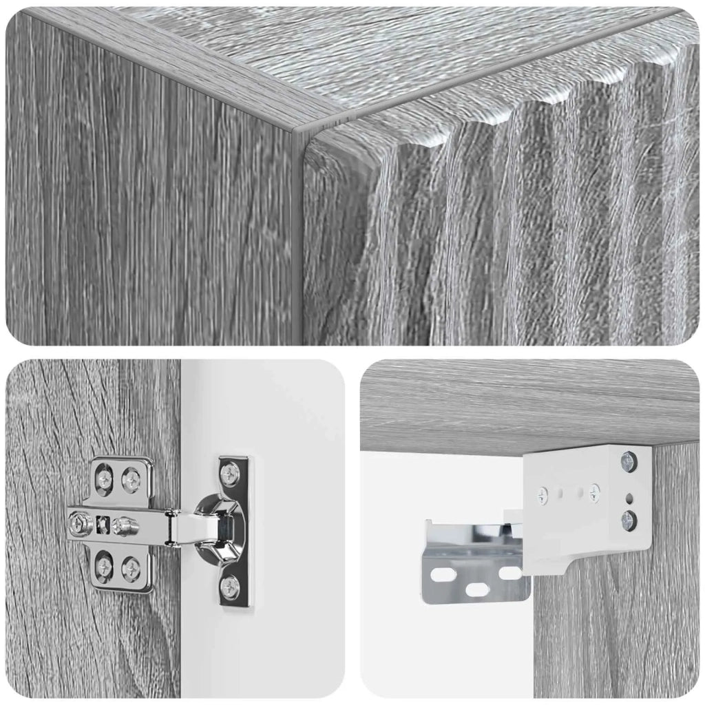 Mobiletto da Bagno a Muro Sonoma grigio 33 x 34,5 x 60 cm 890668