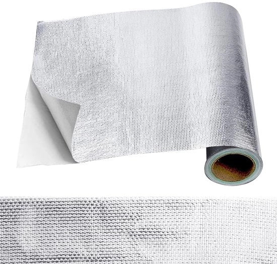Matrice di protezione termica 60 x 280 cm - Isolante in alluminio - Matrice autoadesiva di protezione - Protezione termica - Vetrificata in alluminio - Fibra vetrificata - Isolante pratica - Materia di isolamento