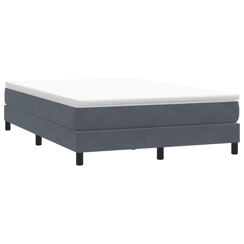 Letto matrimoniale | Letto per adulti | Giroletto Molle senza Materasso Grigio Scuro 140x210 cm Velluto