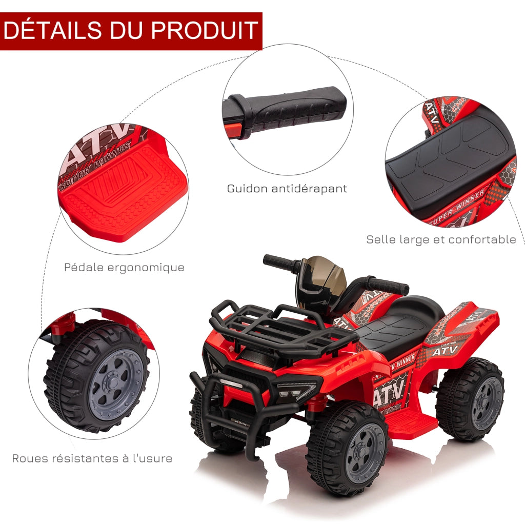 Quad Elettrico per Bambini ¨C Minimal ¨C Rosso 18-36 Mesi 6V