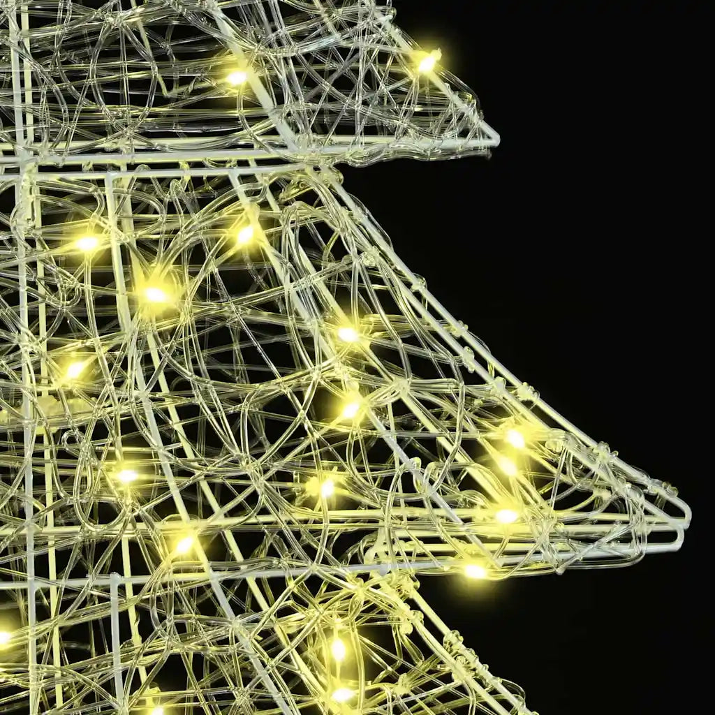 Albero di Natale con 160 LED-Luci decorative natalizie Bianco caldo 150 cm Acrilico 109524