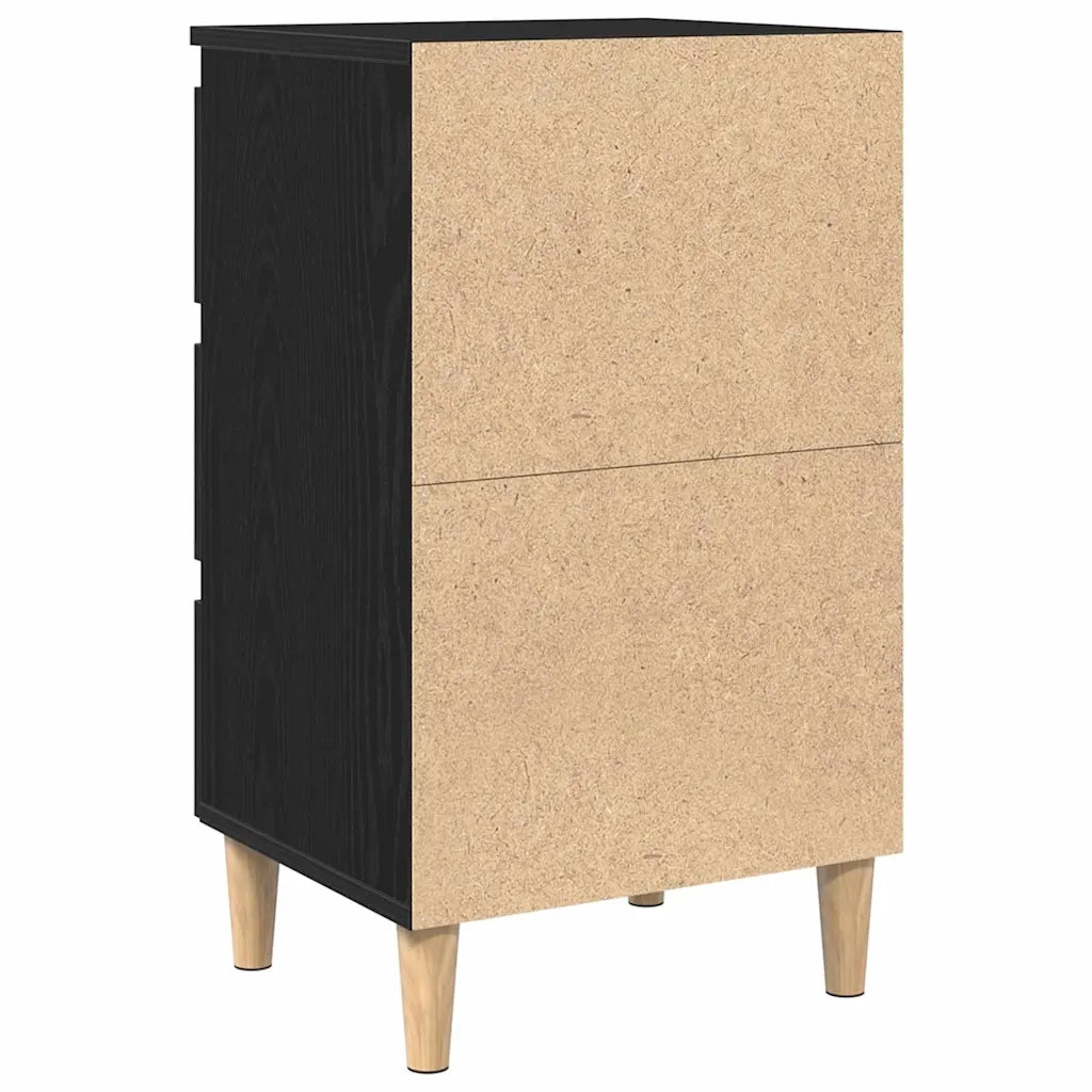 Comodino | Armadio da Notte | Mobiletto da notte Rovere Nero 40 x 35 x 69 cm Legno multistrato
