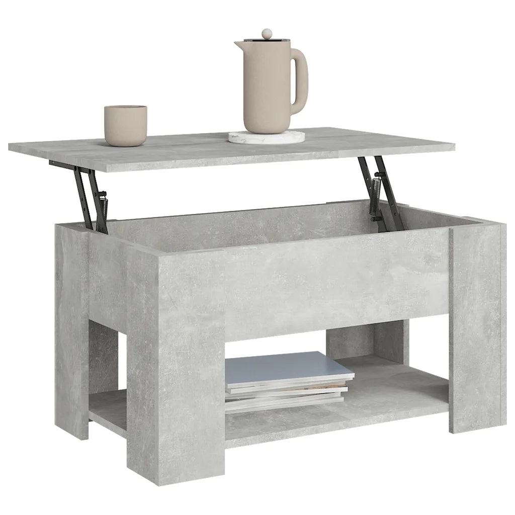 Tavolino da Salotto Grigio Cemento 79x49x41cm Legno Multistrato 809714