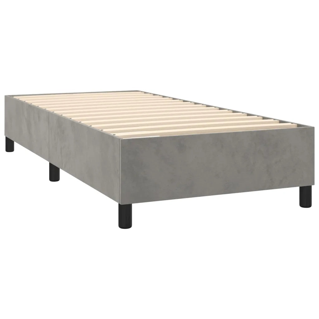 Letto a Molle Materasso e LED-Struttura Letto con Materasso Grigio Chiaro 80x200 cm Velluto 307808