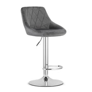 Sgabello girevole VALORA DAKA - Grigio velluto con base cromata