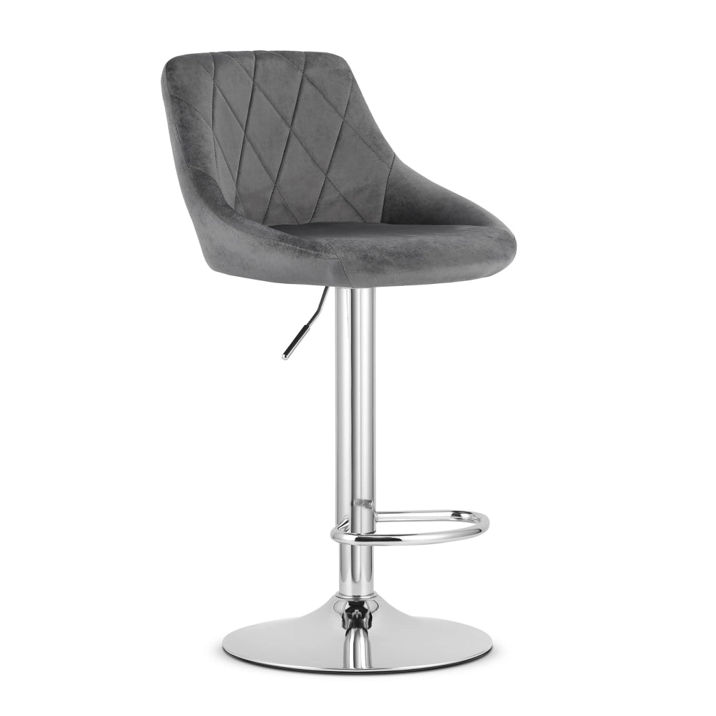 Sgabello girevole VALORA DAKA - Grigio velluto con base cromata