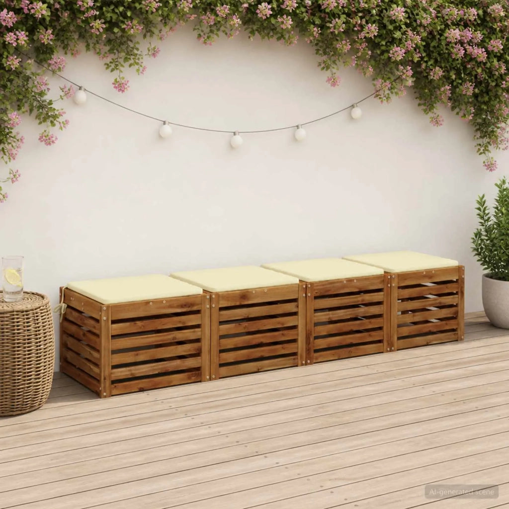 Cuscini per Sedia in 4 Pezzi SOEST 4 pz 100% Poliestere Crema 944515