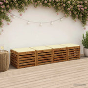 Cuscini per Sedia in 4 Pezzi SOEST 4 pz 100% Poliestere Crema 944515